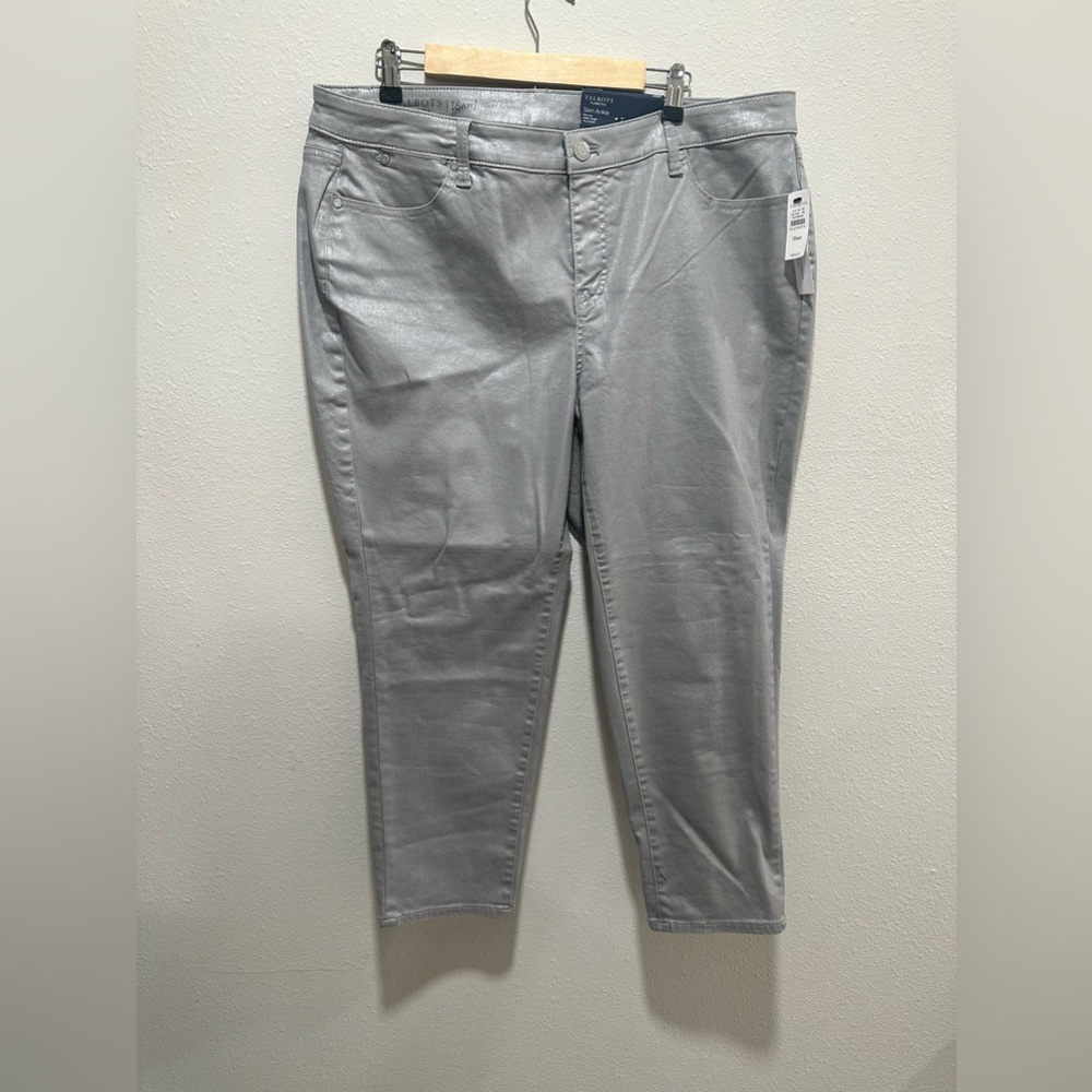 Talbots Flawless NWT Silver Slim Ankle Jeans 18WP